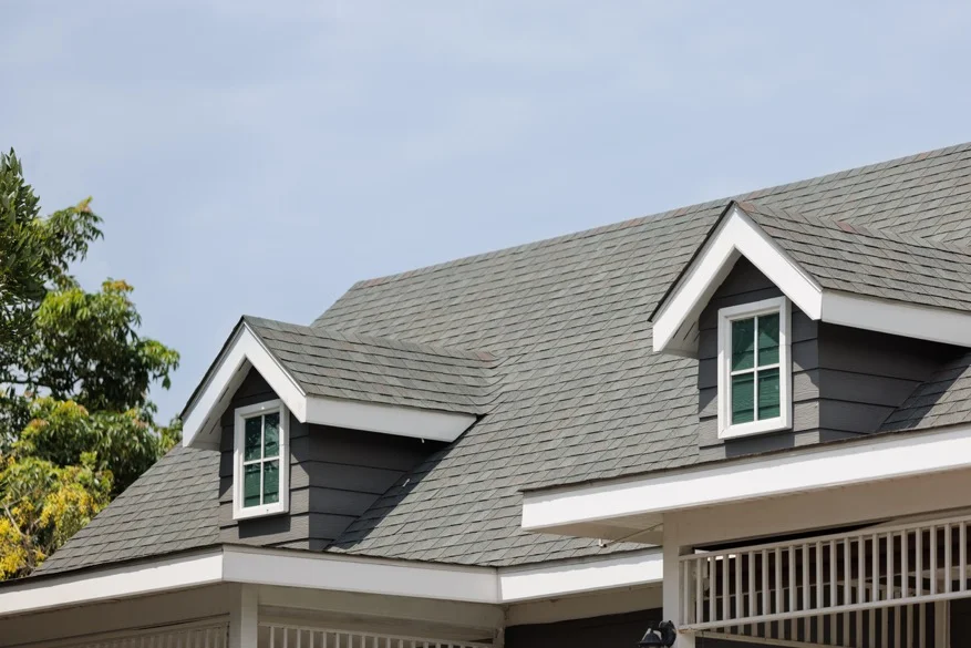 asphalt roof shingles on top of dark house