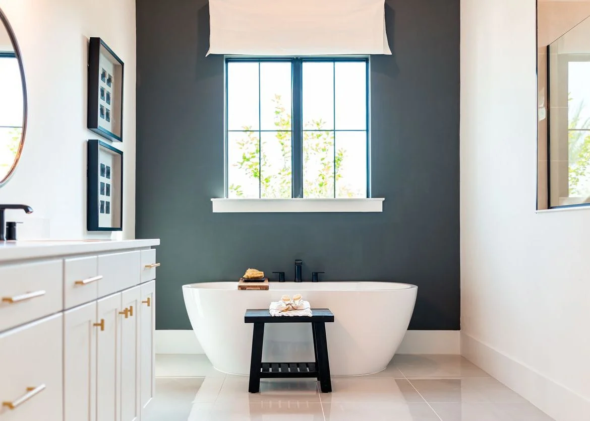 spa tub in the center of a primary bathroom suite in virginia